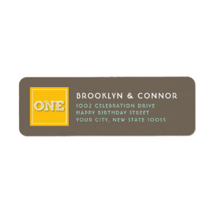 Yellow Square Sketch ONE Twins Birthday Party