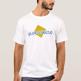 Yellow Square with Beams and Opposite Pixel Text T-Shirt