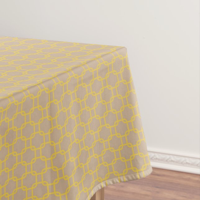 Yellow Squares Pattern Tablecloth (In Situ)