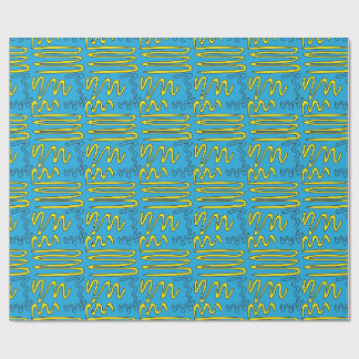 Yellow Squiggles Wrapping Paper
