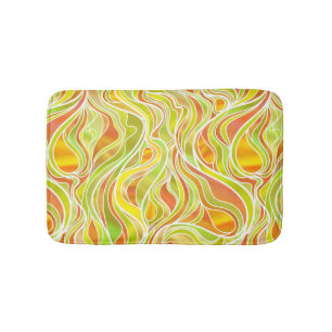 Yellow Stained Glass Abstract Bath Mat
