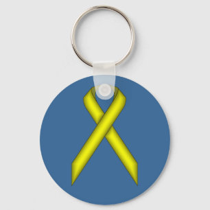Yellow Standard Ribbon by Kenneth Yoncich Key Ring