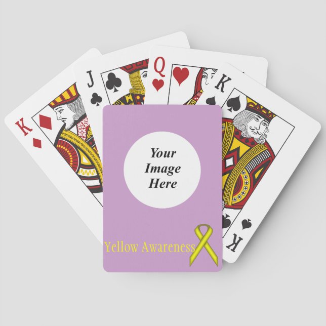 Yellow Standard Ribbon by Kenneth Yoncich Playing Cards (Back)