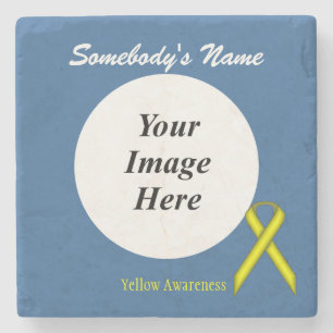 Yellow Standard Ribbon by Kenneth Yoncich Stone Coaster