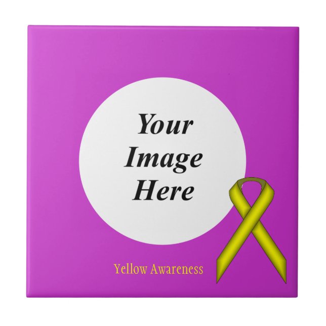 Yellow Standard Ribbon by Kenneth Yoncich Tile (Front)