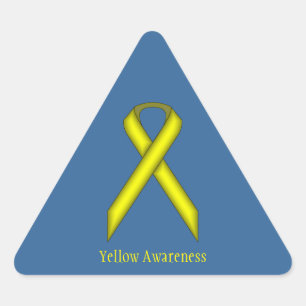 Yellow Standard Ribbon by Kenneth Yoncich Triangle Sticker