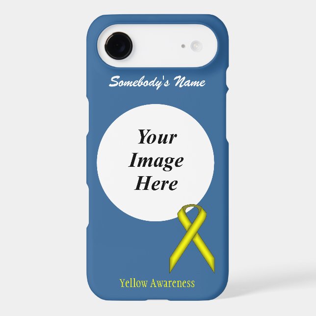 Yellow Standard Ribbon Template by Kenneth Yoncich Case-Mate iPhone Case (Back)
