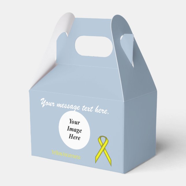 Yellow Standard Ribbon Template by Kenneth Yoncich Favour Box (Front Side)