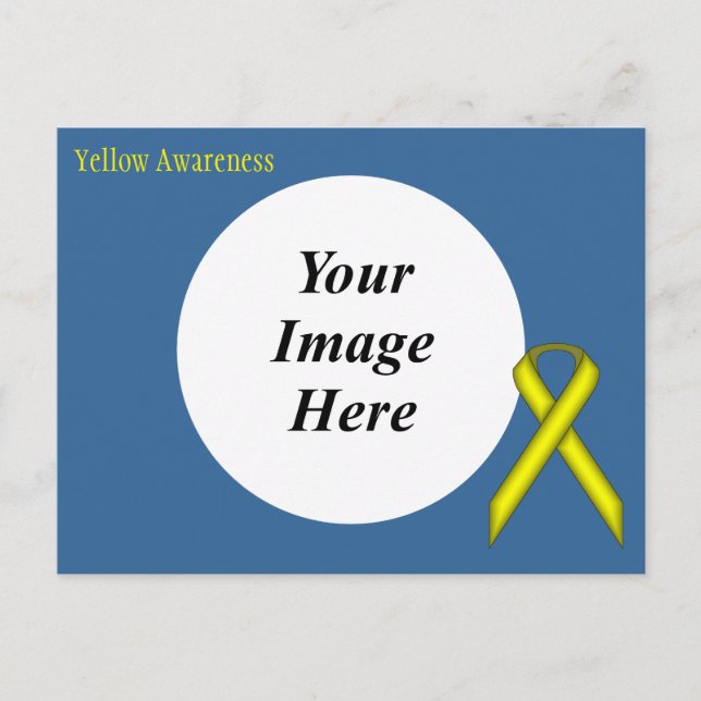 Yellow Standard Ribbon Template by Kenneth Yoncich Postcard (Front)
