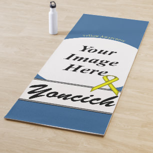 Yellow Standard Ribbon Template by Kenneth Yoncich Yoga Mat