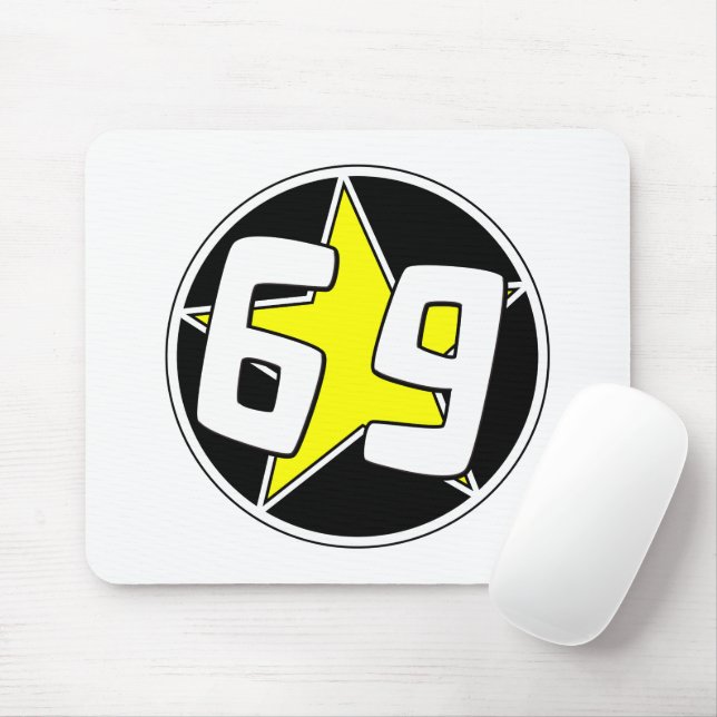 Yellow Star 69  Mouse Mat (With Mouse)