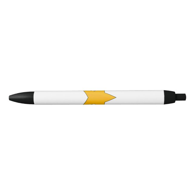 Yellow Star Black Ink Pen (Front)