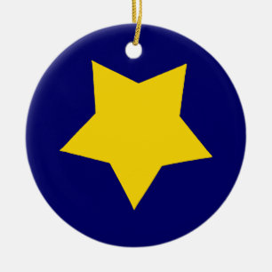Yellow Star Ceramic Tree Decoration