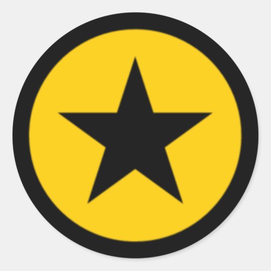 yellow Star Classic Round Sticker