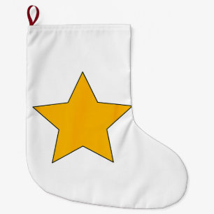 Yellow Star Large Christmas Stocking