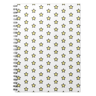 Yellow Star Pattern Minimalist Geometric Stars Notebook