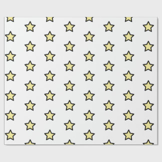 Yellow Star Pattern Minimalist Modern Wrapping Paper