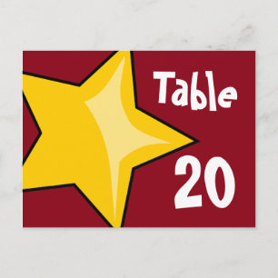 Yellow Star Table Number Postcard