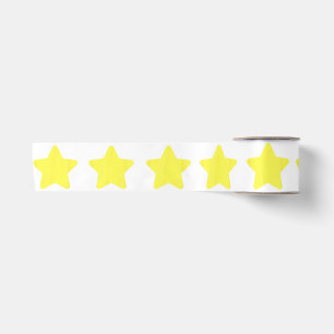 Yellow star tree Merry christmas Satin Ribbon