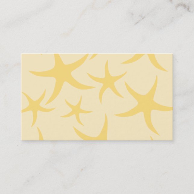 Yellow Starfish Pattern. Business Card (Front)
