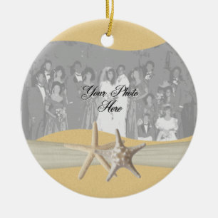 Yellow Starfish Photo Ceramic Tree Decoration