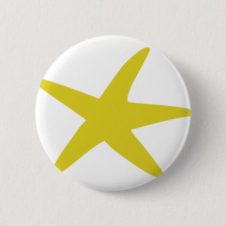 yellow starfish star 6 cm round badge