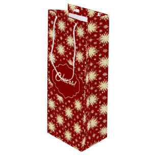 Yellow Stars and Red Background Wine Gift Bag