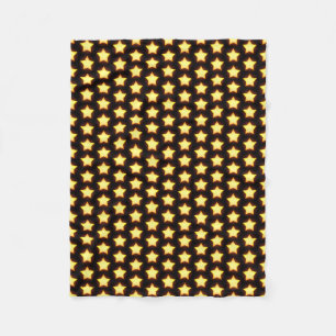 Yellow Stars Bright and Glowing in the Night Fleece Blanket