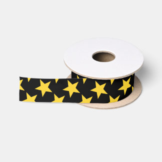 Yellow Stars Design Satin Ribbon