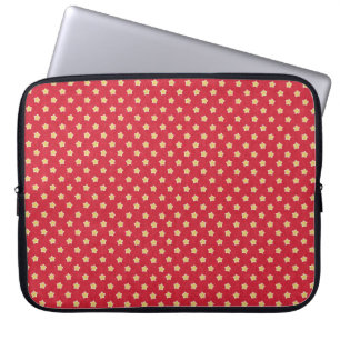 Yellow Stars on Red Pattern Laptop Sleeve