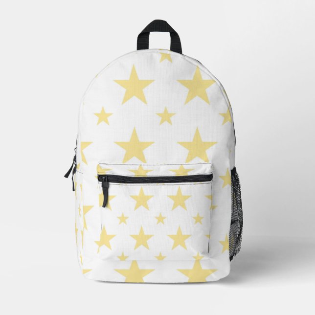 Yellow Stars Pattern Pastel Constellation for Kids Printed Backpack (Front)