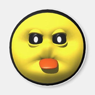 Yellow sticking out tounge magnet