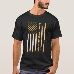 Yellow Stone Classic Fit Black with Flag Design C T-Shirt