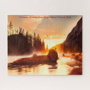 Yellow Stone National Park .Christmas Greetings Jigsaw Puzzle