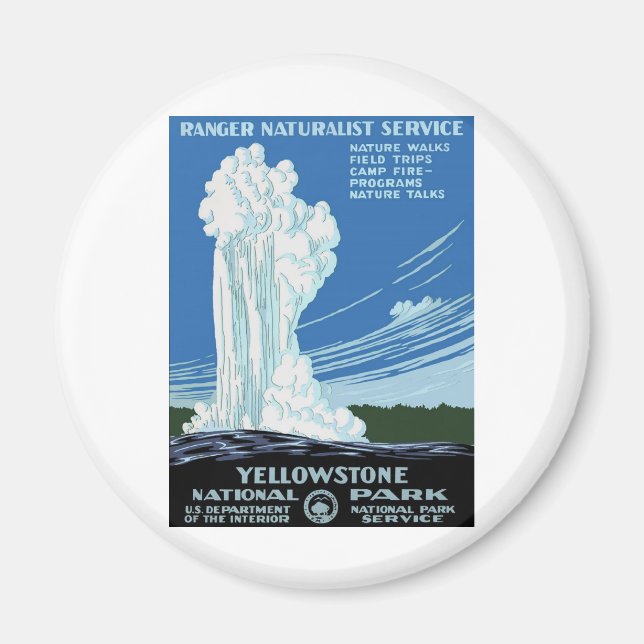 Yellow Stone Park - Old Faithful Geyser Magnet (Front)