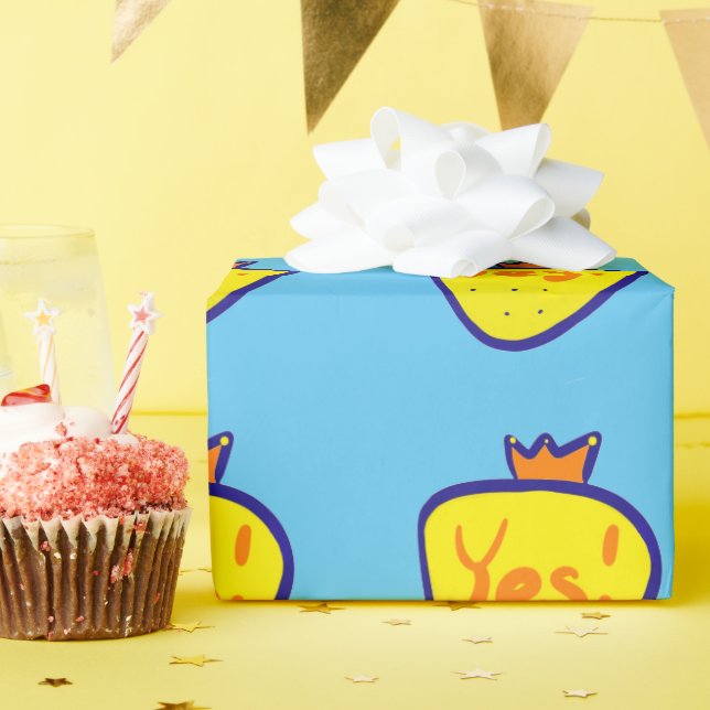 Yellow strawberry wrapping paper (Birthday Party)
