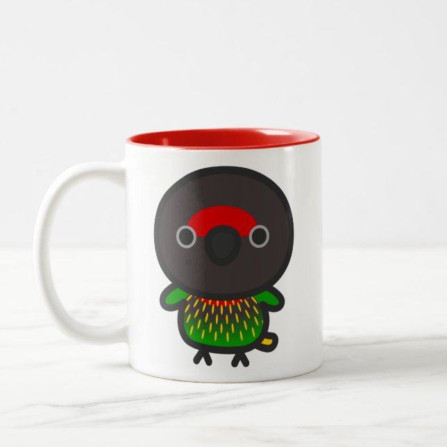 Yellow-streaked lory Two-Tone coffee mug (Left)