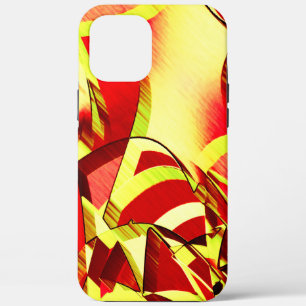 Yellow streaks on red, drizzled image iPhone 12 pro max case
