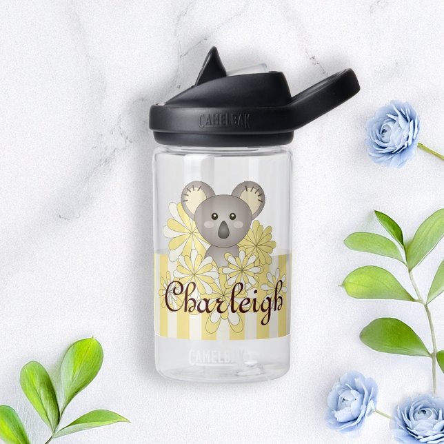 Yellow Stripe Cute Baby Koala Kids Water Bottle (Creator Uploaded)