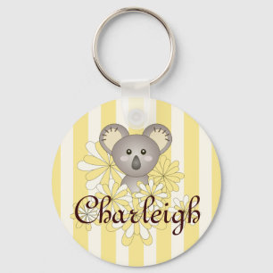 Yellow Stripe Cute Cartoon Baby Koala Kids Key Ring