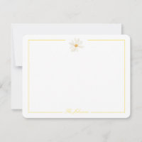Yellow Stripe Daisy Personalised Stationery