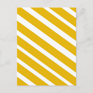 Yellow stripe diagonal chevron mustard postcard