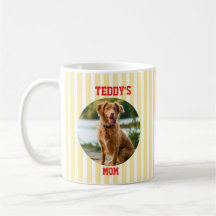 Yellow Striped Personalised Dog Mum