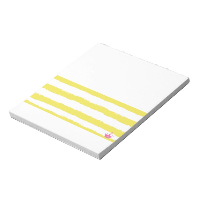 Yellow stripes and a pink crown Notepad (Rotated)