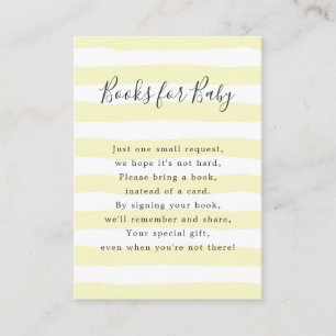 Yellow Stripes Books for Baby, baby shower Enclosure Card