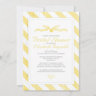 Yellow Stripes Bridal Shower Invitations