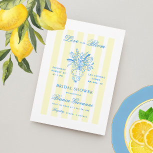 Yellow Stripes Hand Drawn Italian Bridal Shower Invitation