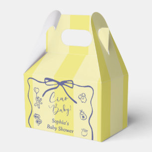 Yellow Stripes Italian Themed Ciao Baby Favour Box