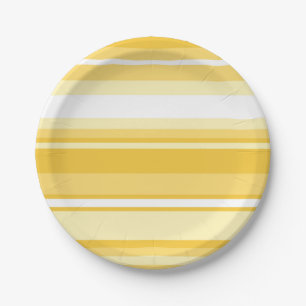 Yellow stripes paper plate