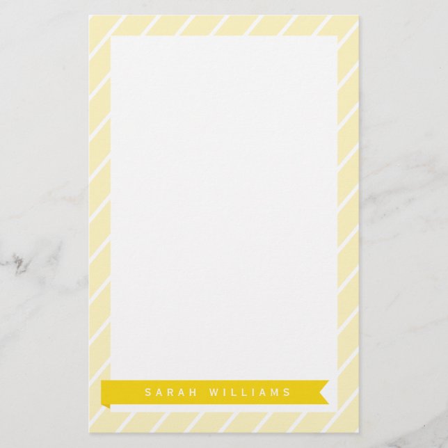 Yellow Stripes Pattern Stationery (Front)